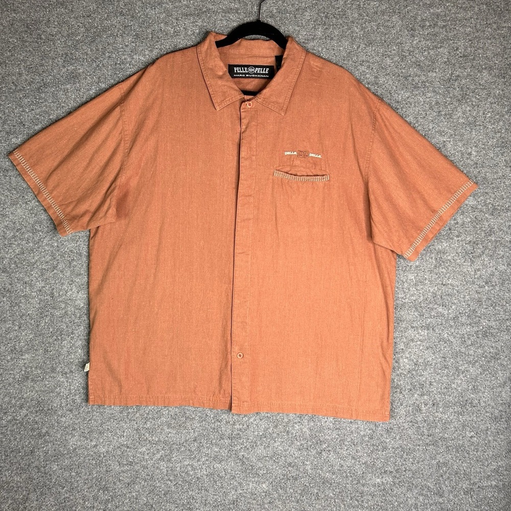 Vintage Pelle‎ Pelle Marc Buchanan Mens Button Up Shirt Y2k Size Xl